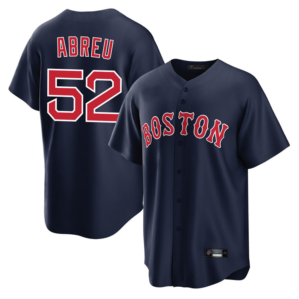 Lashops B.Red Sox #52 Wilyer Abreu Player Navy Home Game Stitched Jerseys