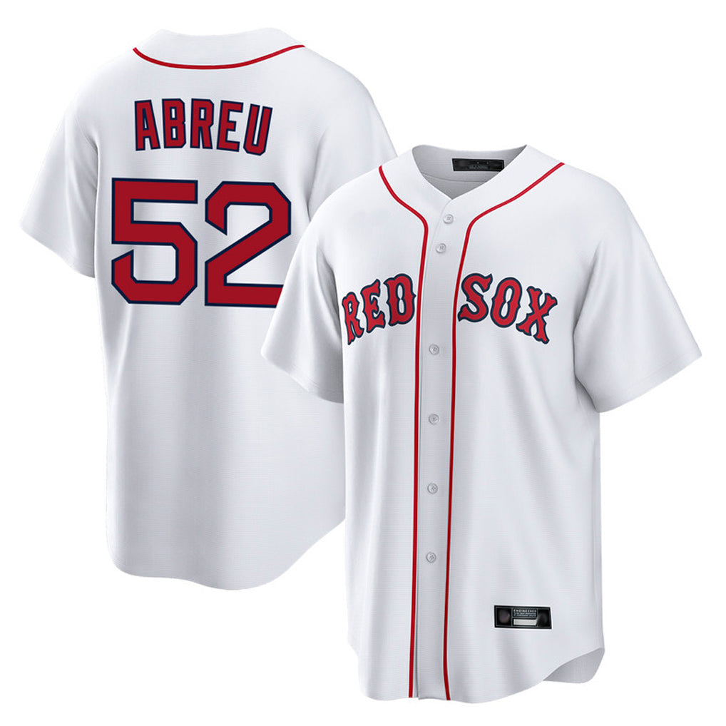 Lashops B.Red Sox #52 Wilyer Abreu Player White Home Game Stitched Jerseys