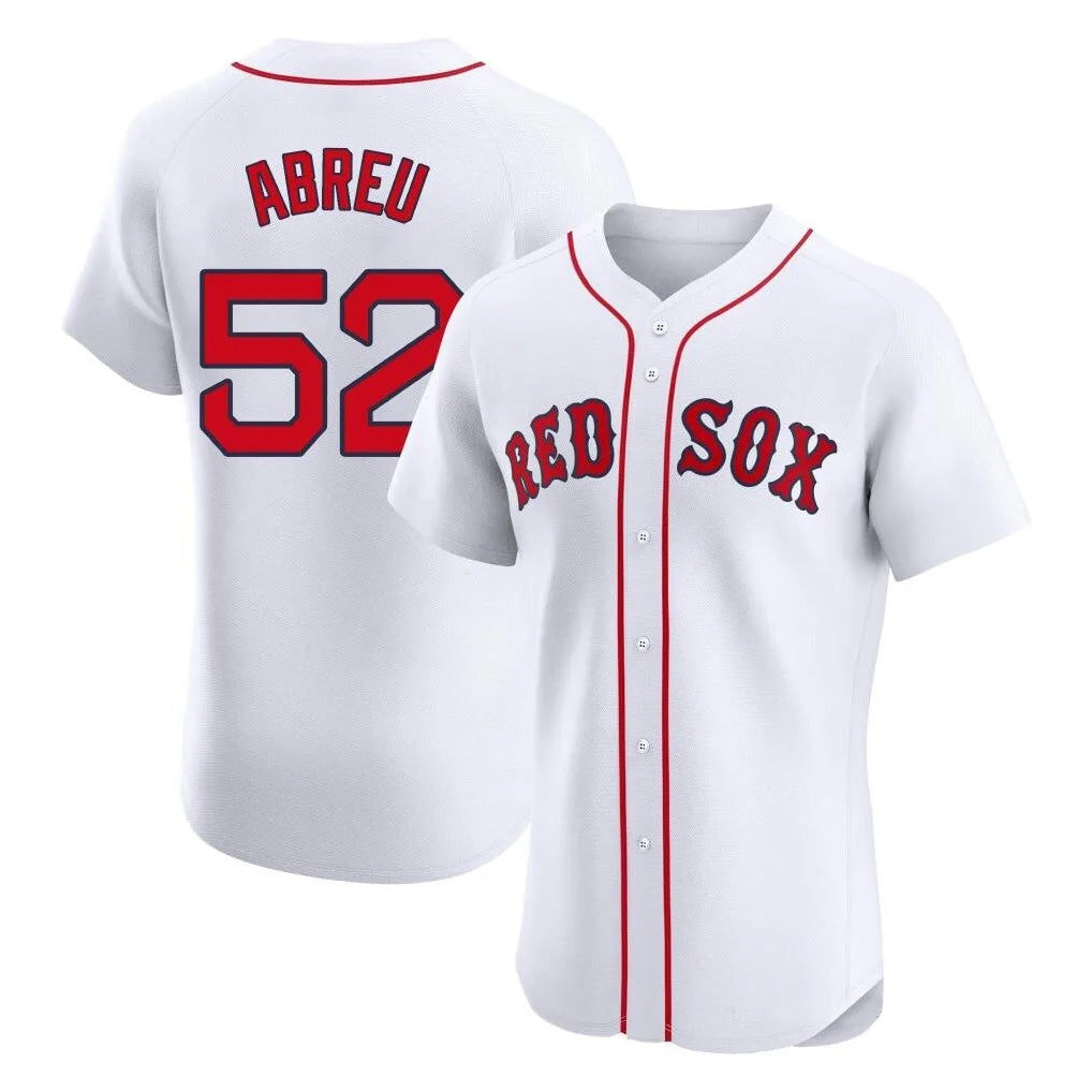 Lashops B.Red Sox #52 Wilyer Abreu Player White Limited Elite Home Game Stitched Jerseys
