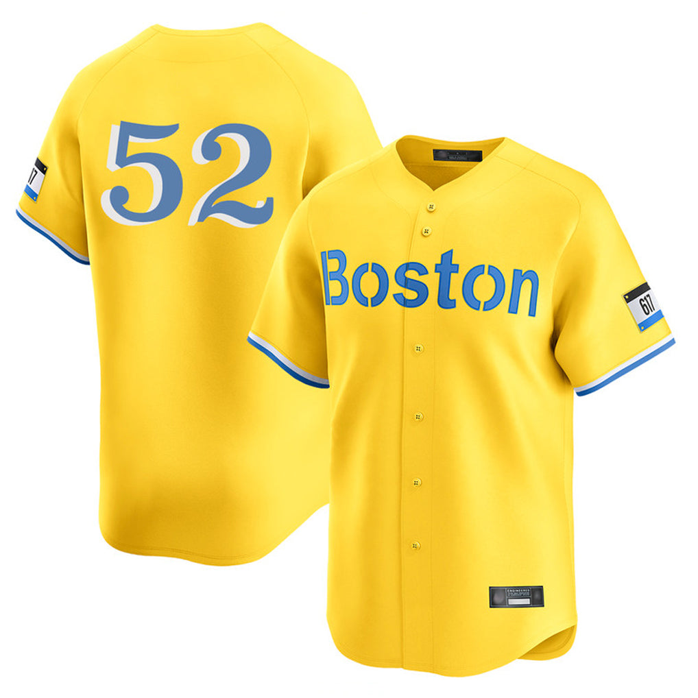 Lashops B.Red Sox #52 Wilyer Abreu Player Yellow Limited Home Game Stitched Jerseys