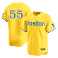 Lashops B.Red Sox #55 Ranger Su¨¢rez Player Yellow Limited Home Game Stitched Jerseys