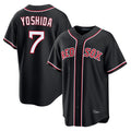 Lashops B.Red Sox #7 Masataka Yoshida Player Black Home Game Stitched Jerseys