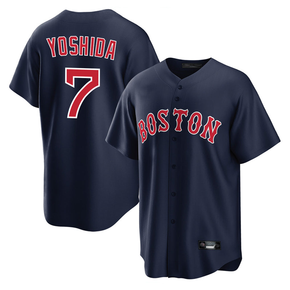 Lashops B.Red Sox #7 Masataka Yoshida Player Navy Home Game Stitched Jersey