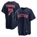 Lashops B.Red Sox #7 Masataka Yoshida Player Navy Home Game Stitched Jersey