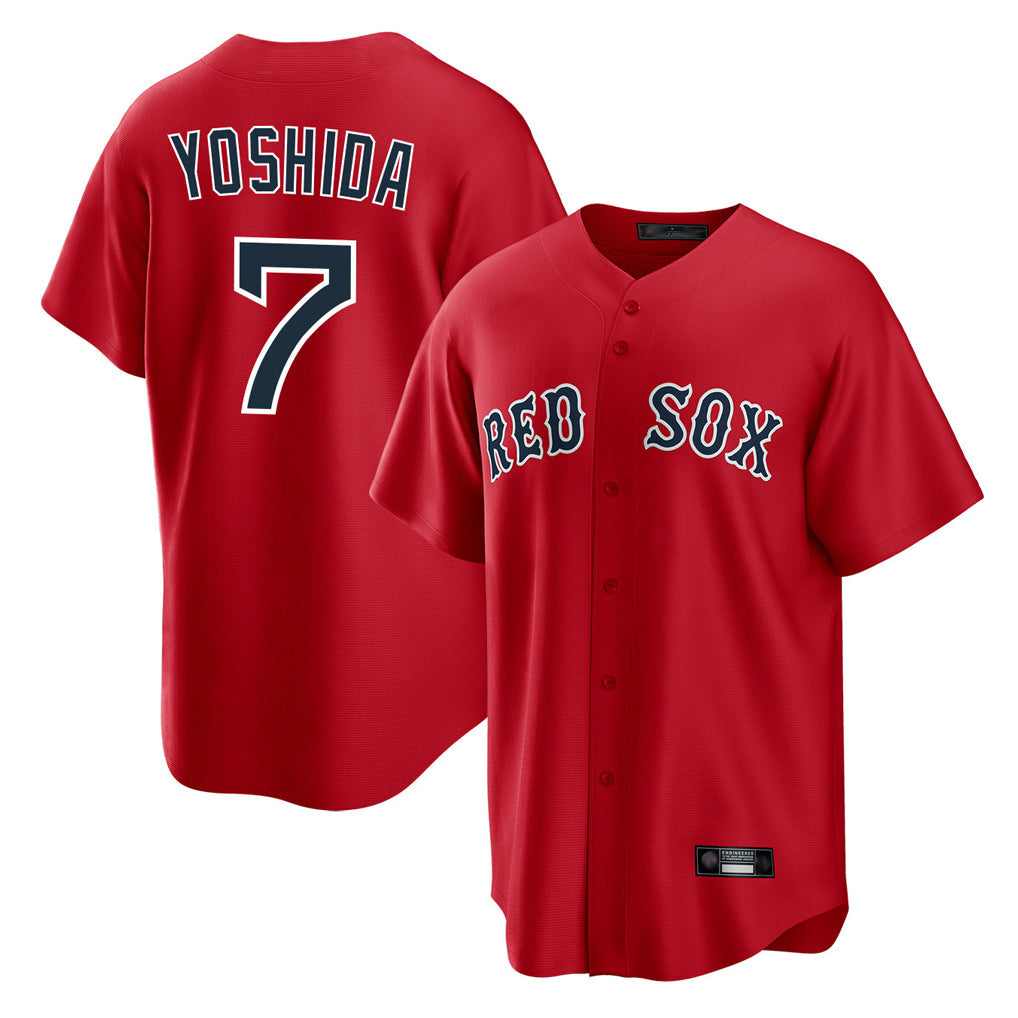 Lashops B.Red Sox #7 Masataka Yoshida Player Red Home Game Stitched Jersey