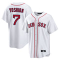 Lashops B.Red Sox #7 Masataka Yoshida Player White Home Game Stitched Jersey