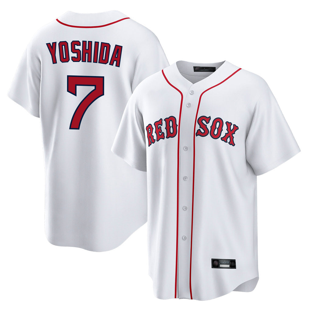 Lashops B.Red Sox #7 Masataka Yoshida Player White Home Game Stitched Jersey