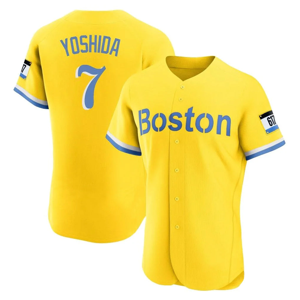 Lashops B.Red Sox #7 Masataka Yoshida Player Yellow Limited Elite Home Game Stitched Jersey