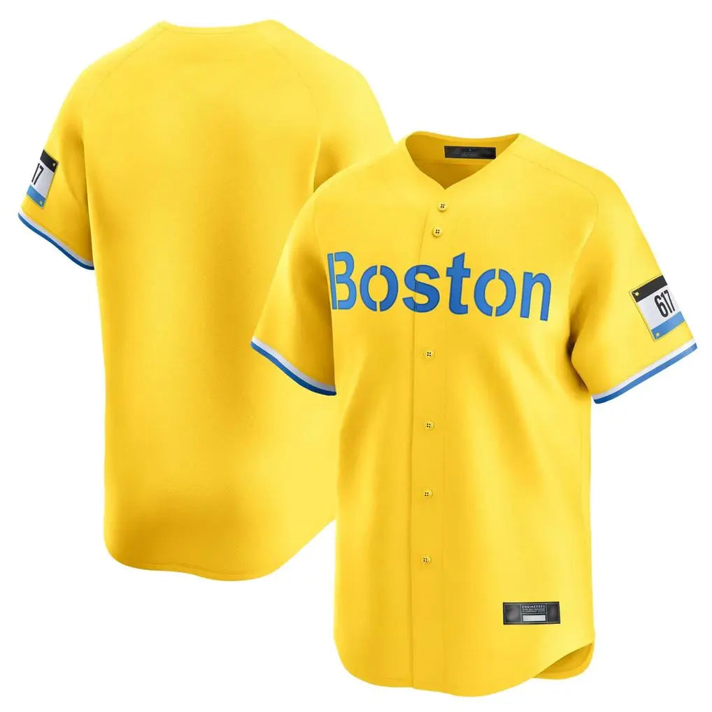 Lashops B.Red Sox Blank Player Yellow Limited Home Game Stitched Jerseys