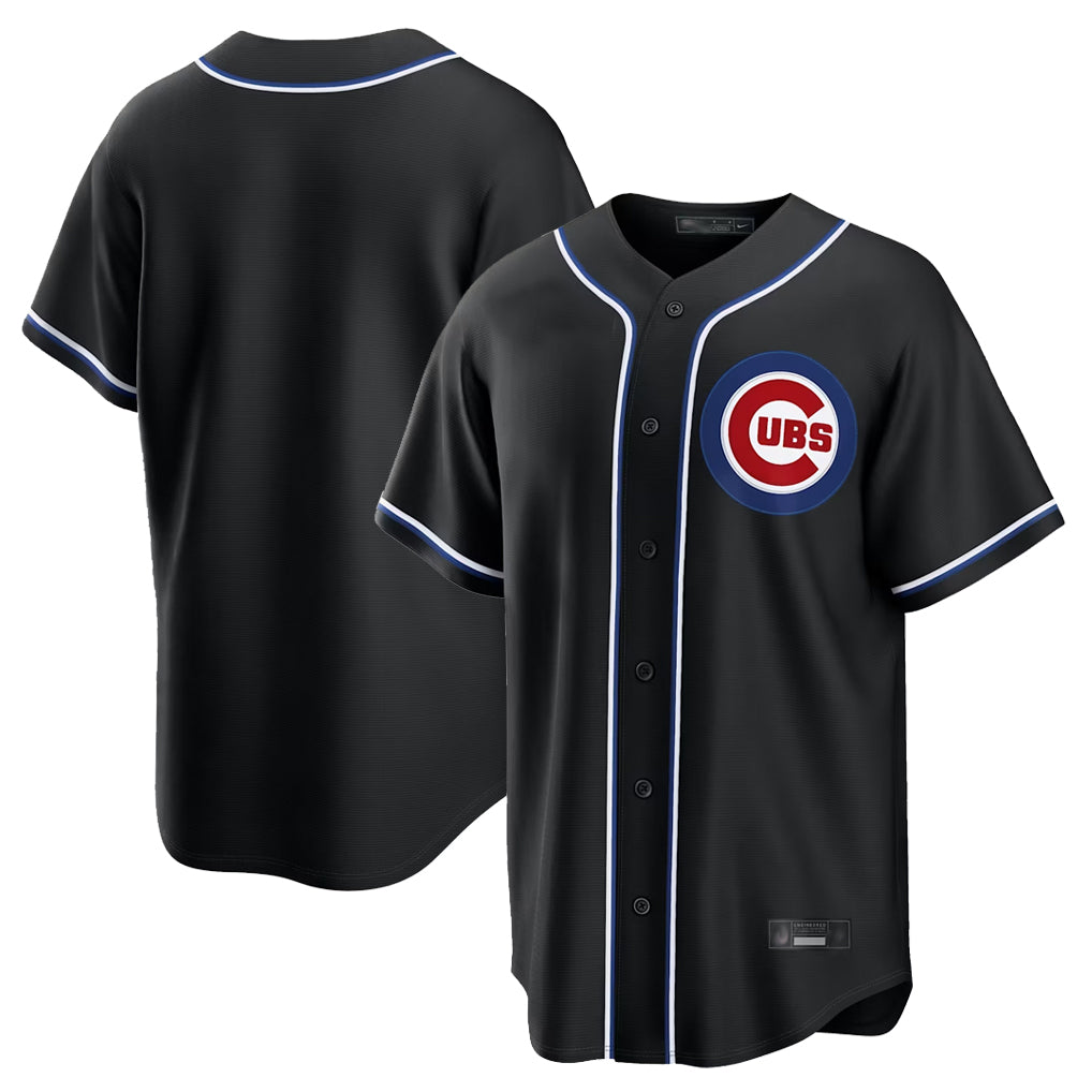 Lashops C.Cubs Black Home Game Blank Player Stitched Jerseys