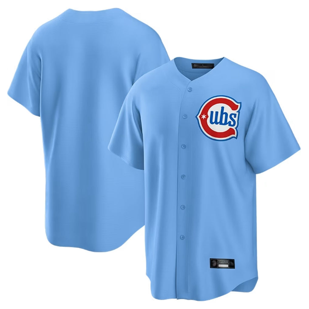 Lashops C.Cubs Light Blue Home Game Blank Player Stitched Jerseys