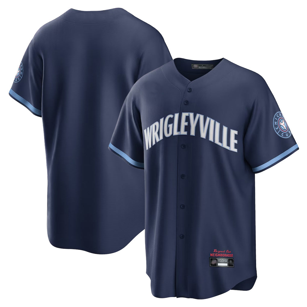 Lashops C.Cubs Navy City Connect Home Game Blank Player Stitched Jerseys