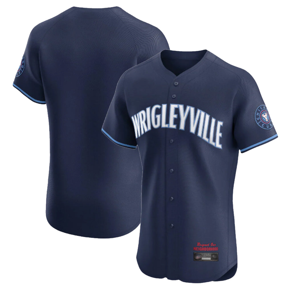 Lashops C.Cubs Navy City Connect Limited Elite Home Game Blank Player Stitched Jerseys