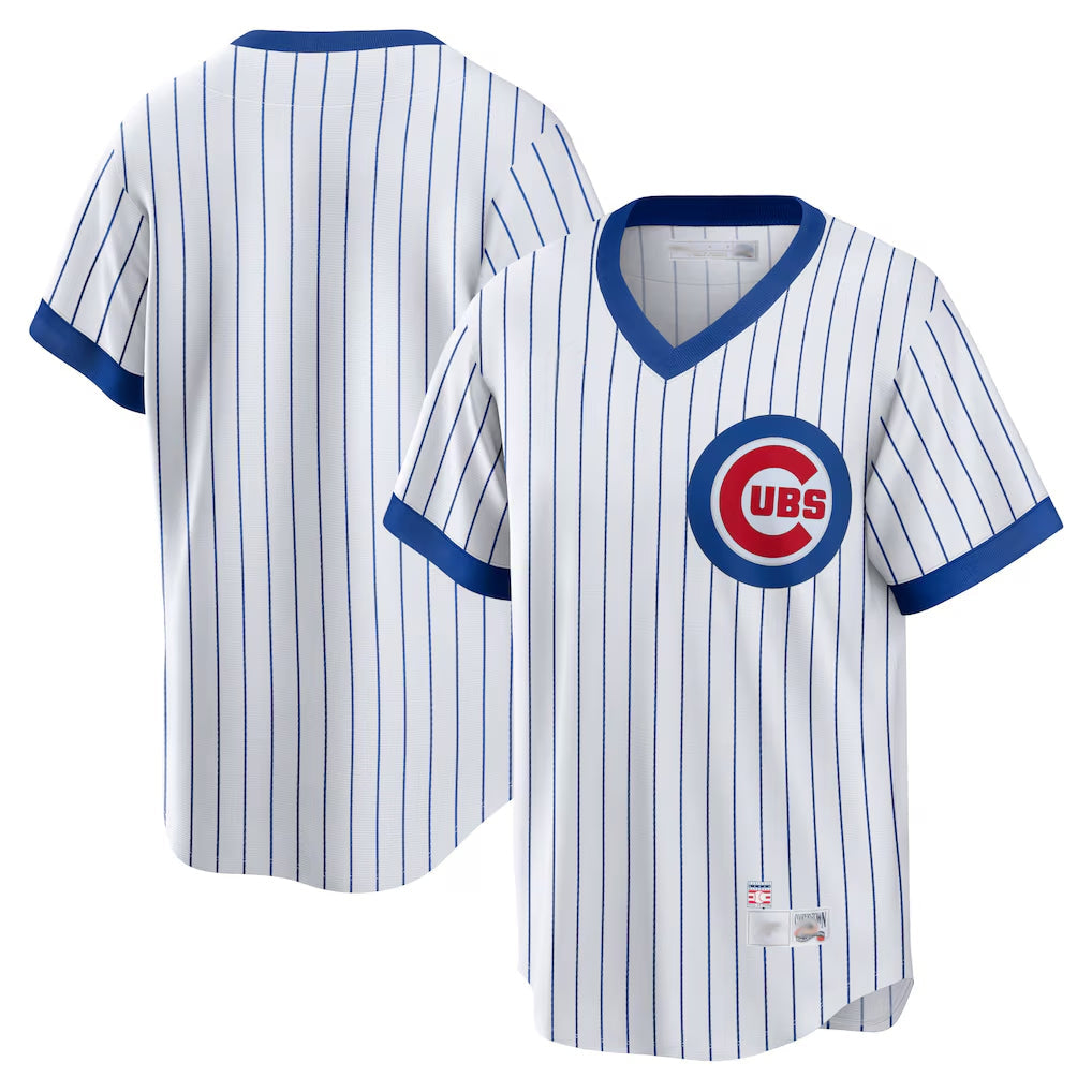 Lashops C.Cubs White T-shirt Cooperstown Collection Limited Blank Player Stitched Jerseys