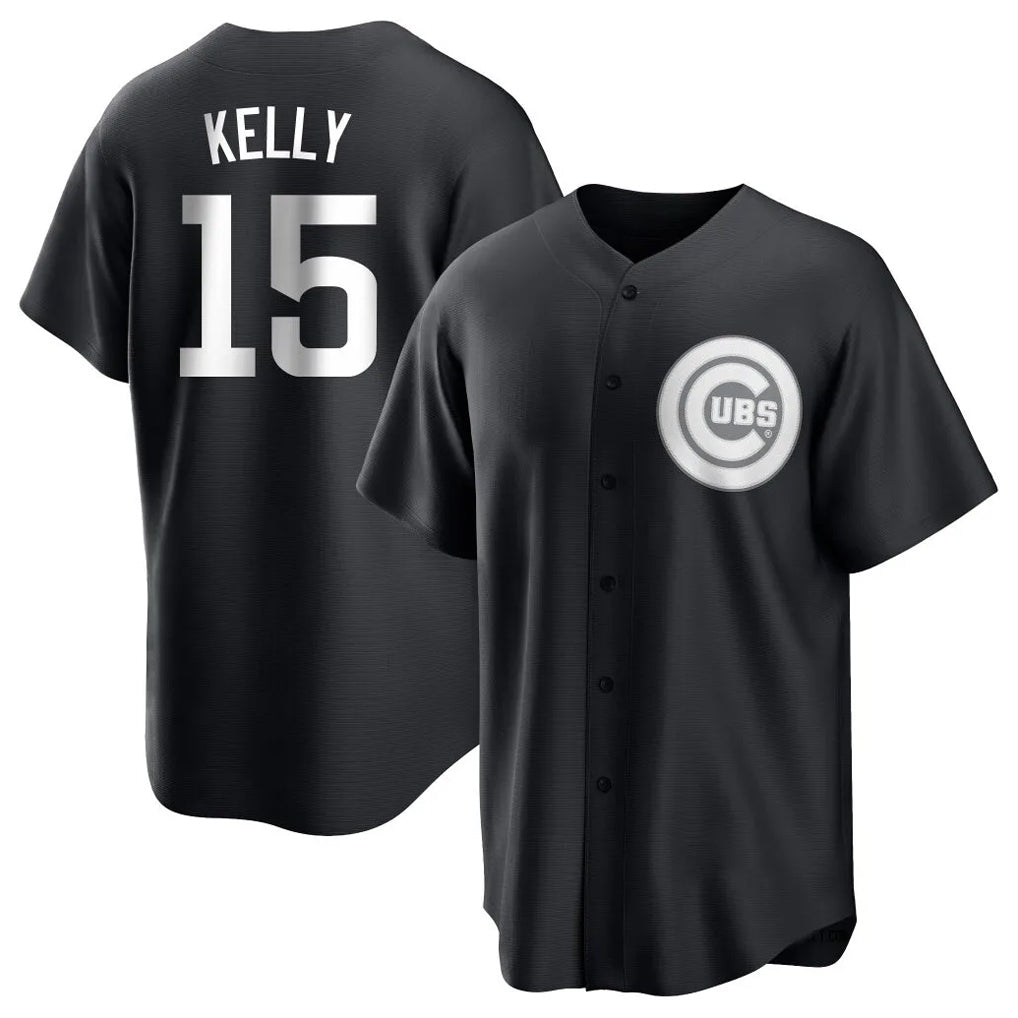 Lashops C.Cubs #15 Carson Kelly Player Black Game Stitched Jerseys