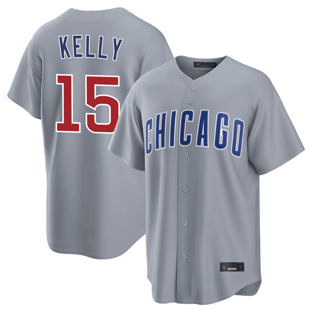 Lashops C.Cubs #15 Carson Kelly Player Gray Home Game Stitched Jerseys