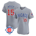Lashops C.Cubs #15 Carson Kelly Player Gray Road 150th Anniversary Limited Elite Home Stitched Jerseys