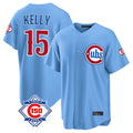 Lashops C.Cubs #15 Carson Kelly Player Light Blue 150th Anniversary Home Game Stitched Jerseys