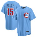 Lashops C.Cubs #15 Carson Kelly Player Light Blue Home Game Stitched Jerseys