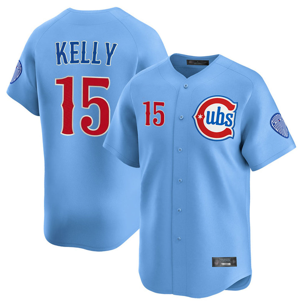 Lashops C.Cubs #15 Carson Kelly Player Light Blue Limited Home Stitched Jerseys