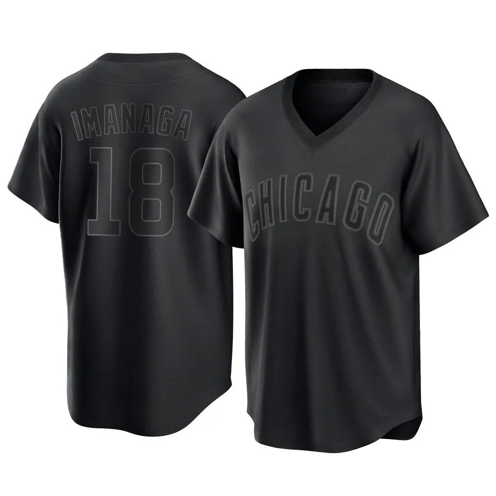 Lashops C.Cubs #18 Shota Imanaga Player Black T-shirt Home Game Stitched Jerseys