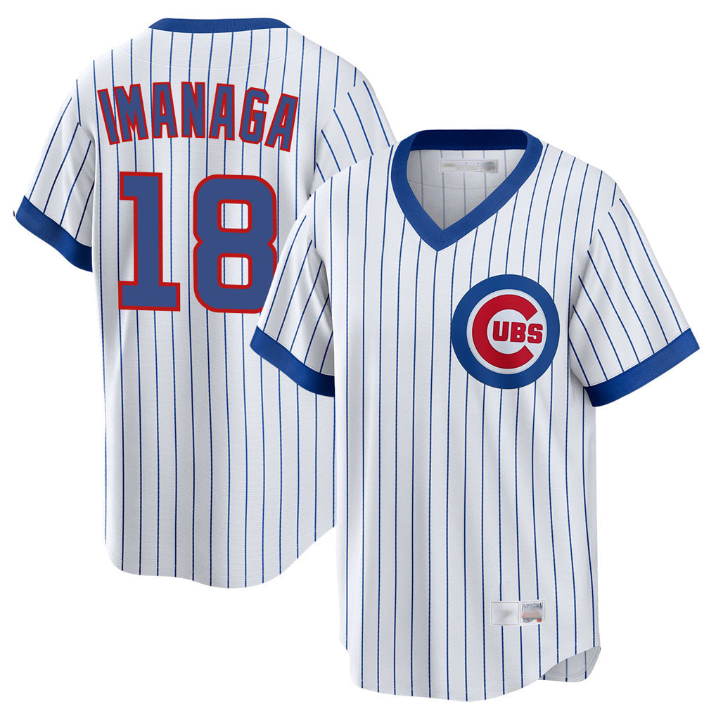 Lashops C.Cubs #18 Shota Imanaga Player White T-shirt Cooperstown Collection Limited Stitched Jerseys