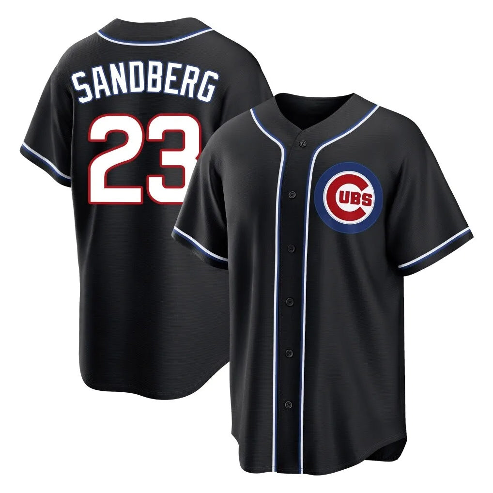 Lashops C.Cubs #23 Ryne Sandberg Player Black Fashion Out Game Stitched Jerseys