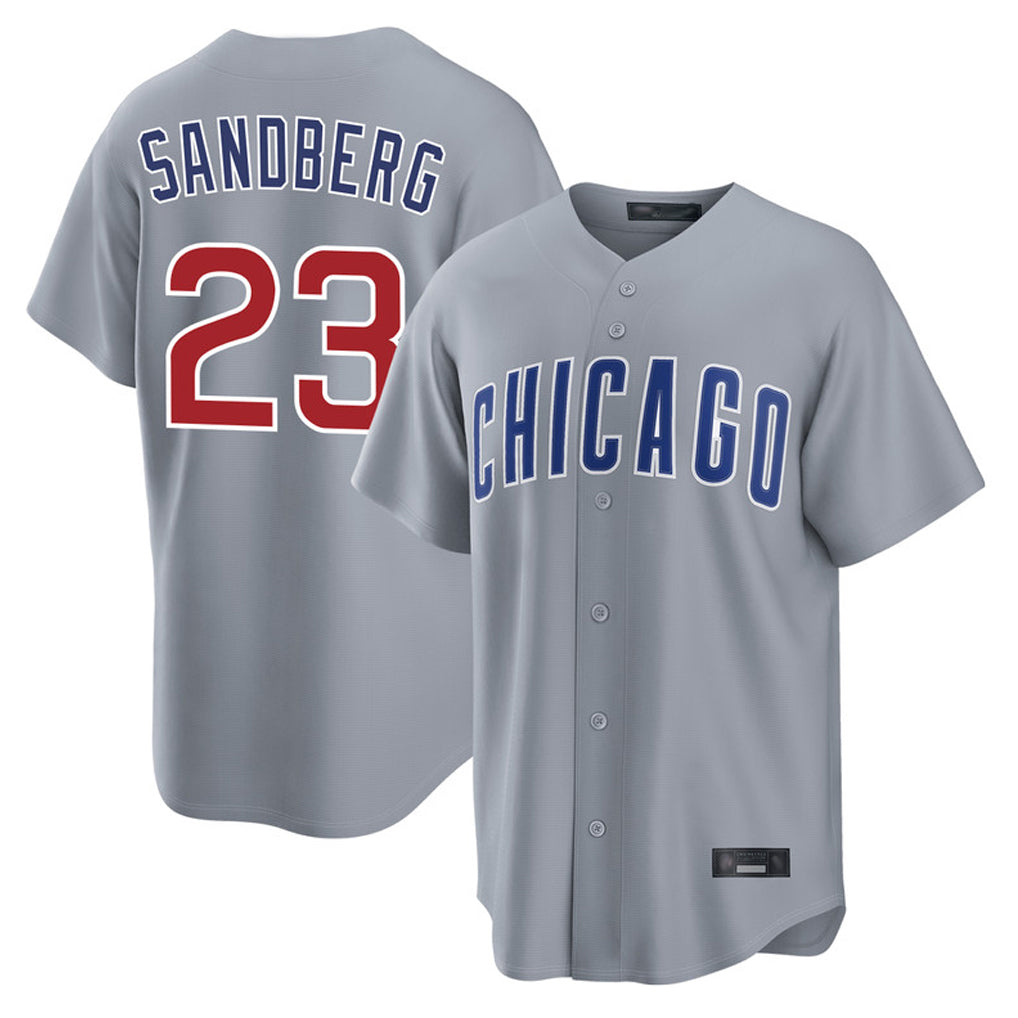 Lashops C.Cubs #23 Ryne Sandberg Player Gray Home Game Stitched Jerseys