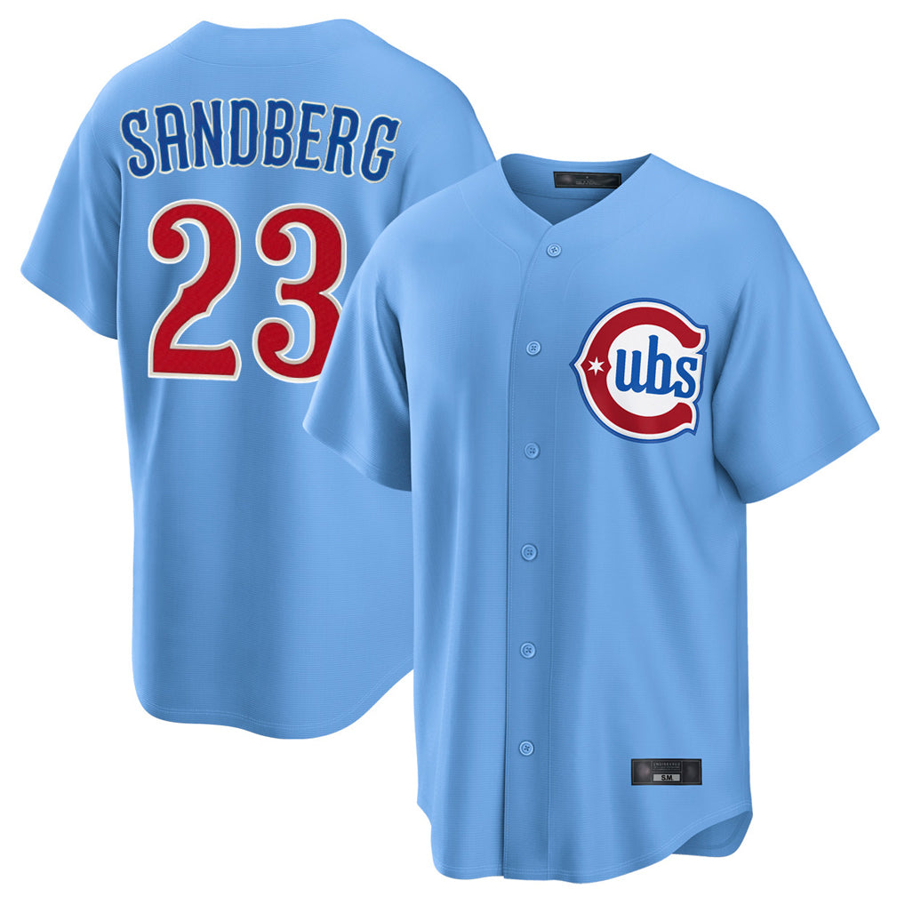 Lashops C.Cubs #23 Ryne Sandberg Player Light Blue Home Game Stitched Jerseys