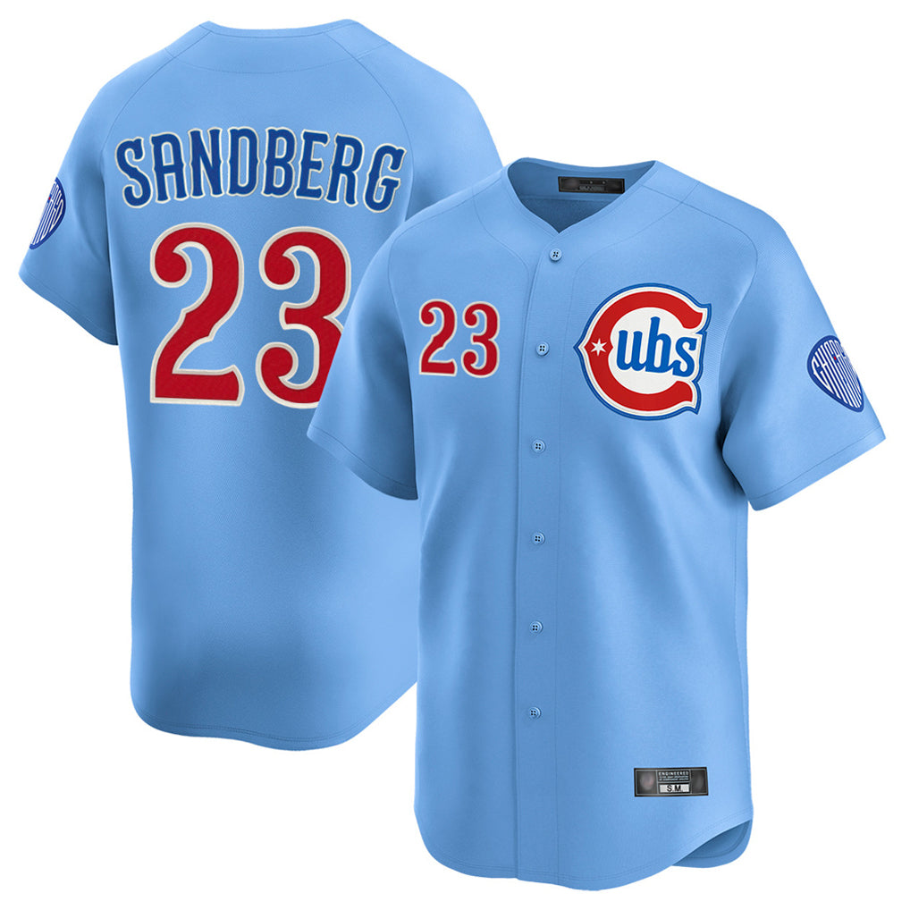 Lashops C.Cubs #23 Ryne Sandberg Player Light Blue Limited Home Stitched Jerseys