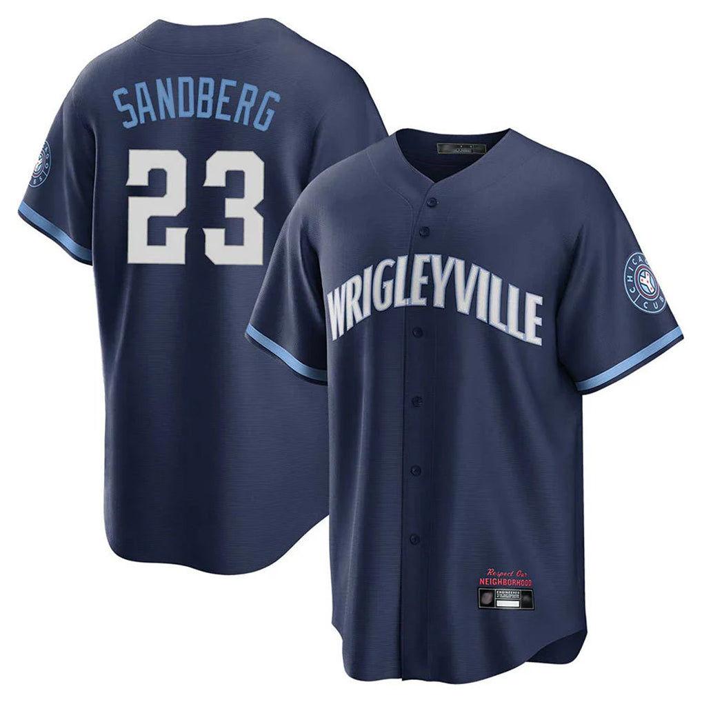 Lashops C.Cubs #23 Ryne Sandberg Player Navy City Connect Home Game Stitched Jerseys