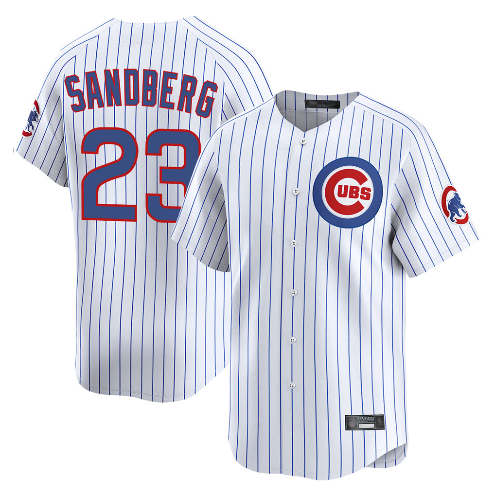 Lashops C.Cubs #23 Ryne Sandberg Player White Pinstripe Vapor Premier Limited Home Stitched Jerseys