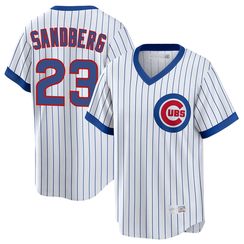 Lashops C.Cubs #23 Ryne Sandberg Player White T-shirt Cooperstown Collection Limited Stitched Jerseys