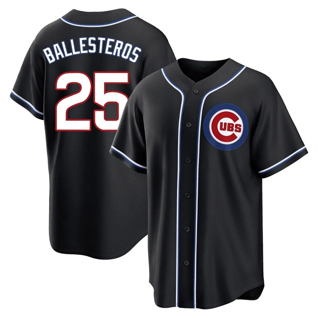 Lashops C.Cubs #25 Mois¨¦s Ballesteros Player Black Fashion Out Game Stitched Jerseys