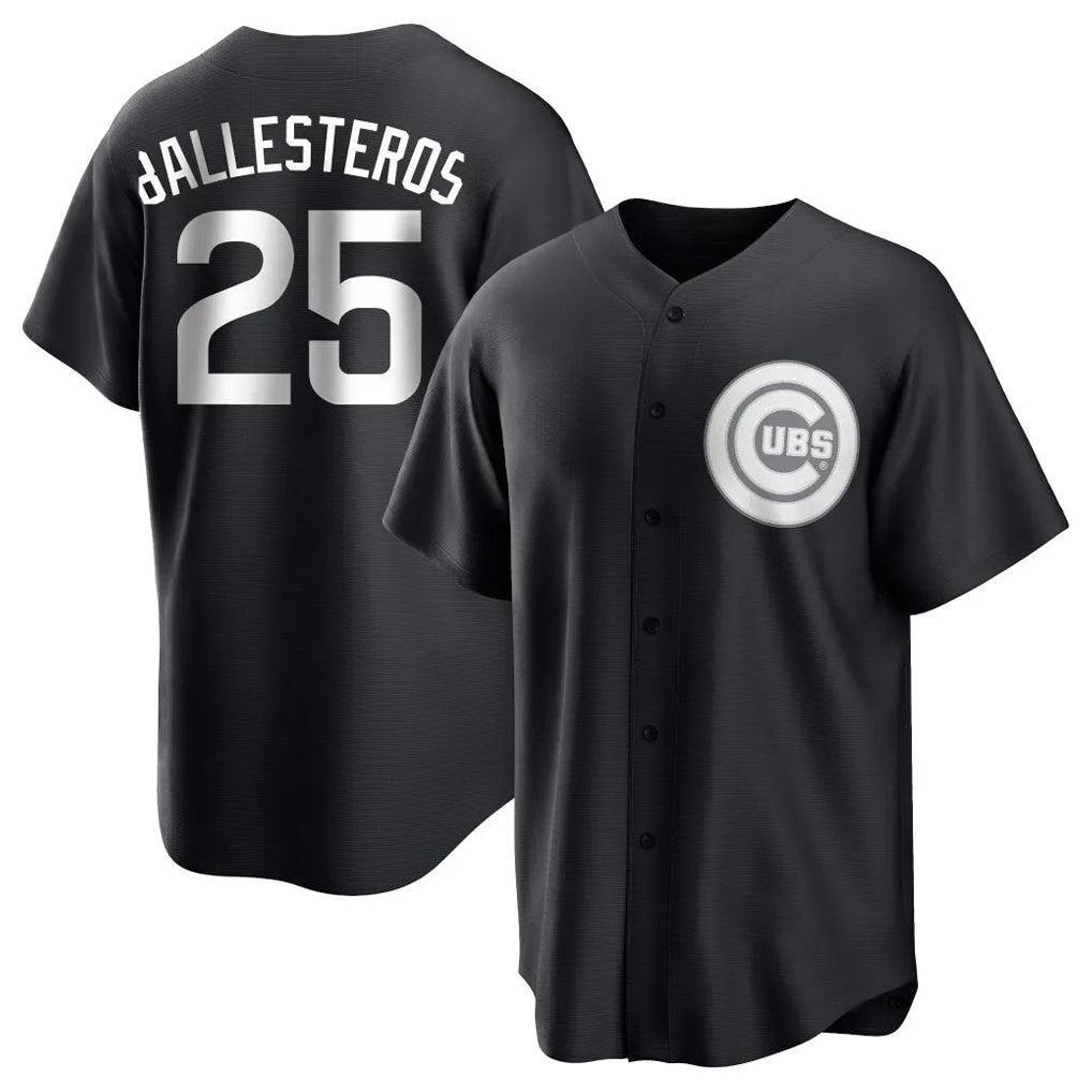 Lashops C.Cubs #25 Mois¨¦s Ballesteros Player Black Game Stitched Jerseys