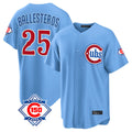 Lashops C.Cubs #25 Mois¨¦s Ballesteros Player Light Blue 150th Anniversary Home Game Stitched Jerseys