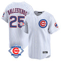 Lashops C.Cubs #25 Mois¨¦s Ballesteros Player White 150th Anniversary Limited Home Game Stitched Jerseys