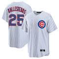 Lashops C.Cubs #25 Mois¨¦s Ballesteros Player White Game Home Stitched Jerseys