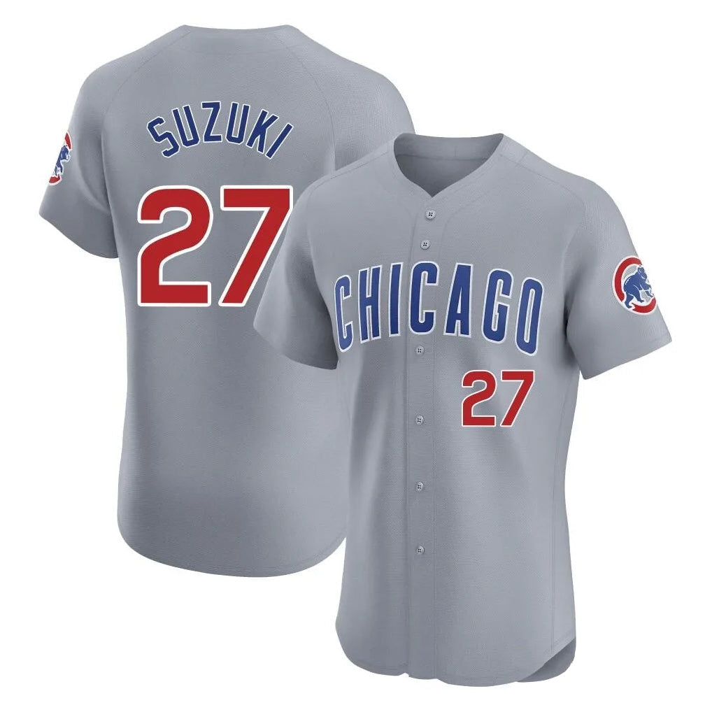 Lashops C.Cubs #27 Seiya Suzuki Player Gray Road Limited Elite Home Stitched Jerseys
