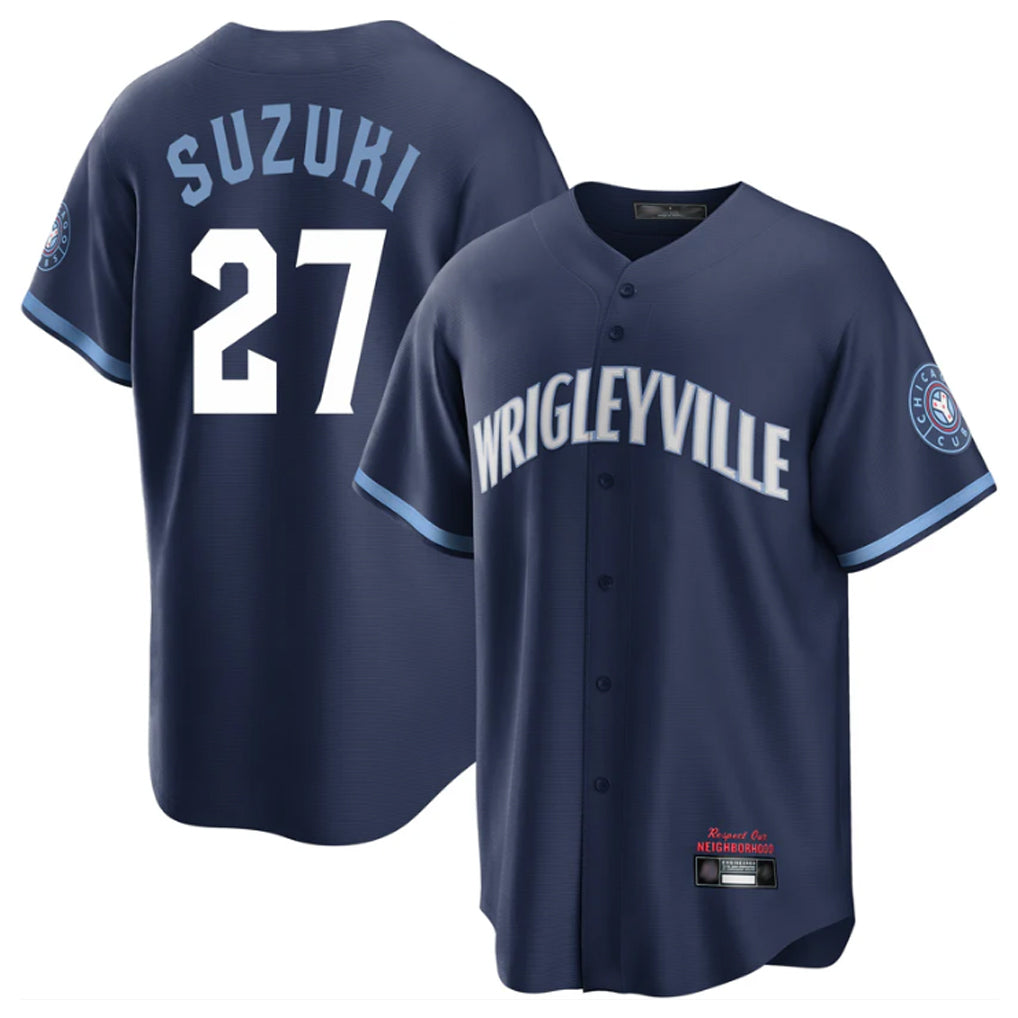 Lashops C.Cubs #27 Seiya Suzuki Player Navy City Connect Home Game Stitched Jerseys