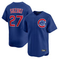 Lashops C.Cubs #27 Seiya Suzuki Player Royal Limited Home Stitched Jerseys