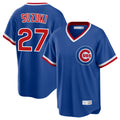 Lashops C.Cubs #27 Seiya Suzuki Player Royal T-shirt Cooperstown Collection Limited Stitched Jerseys