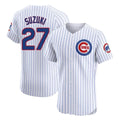 Lashops C.Cubs #27 Seiya Suzuki Player White Limited Elite Home Game Stitched Jerseys