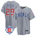 Lashops C.Cubs #29 Michael Busch Player Gray 150th Anniversary Home Game Stitched Jerseys