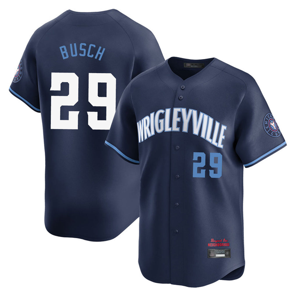 Lashops C.Cubs #29 Michael Busch Player Navy City Connect Limited Home Stitched Jerseys