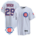 Lashops C.Cubs #29 Michael Busch Player White 150th Anniversary Home Game Stitched Jerseys