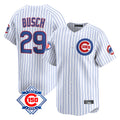 Lashops C.Cubs #29 Michael Busch Player White 150th Anniversary Limited Home Game Stitched Jerseys