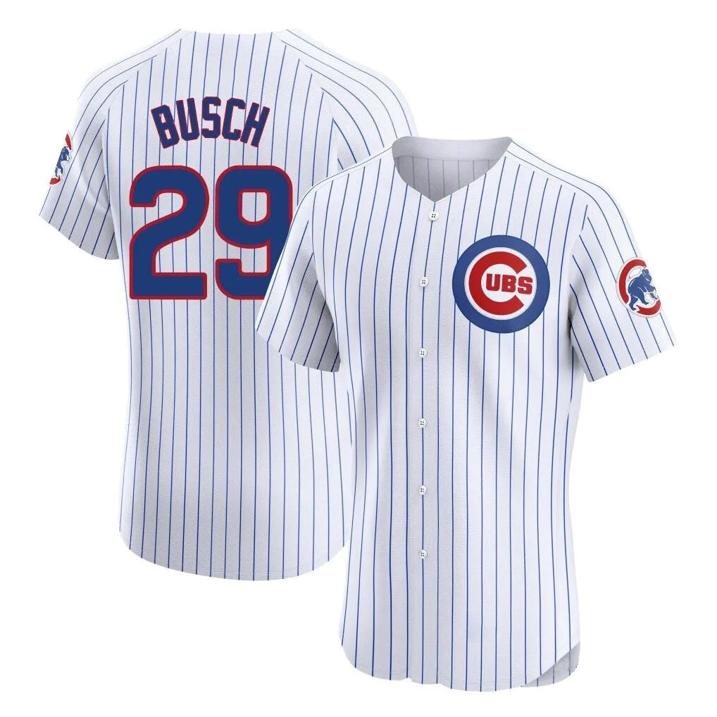 Lashops C.Cubs #29 Michael Busch Player White Limited Elite Home Game Stitched Jerseys