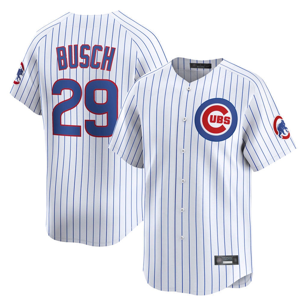 Lashops C.Cubs #29 Michael Busch Player White Limited Home Game Stitched Jerseys
