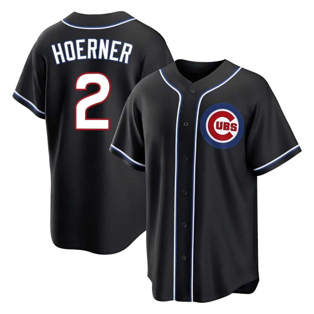 Lashops C.Cubs #2 Nico Hoerner Player Black Fashion Out Game Stitched Jerseys